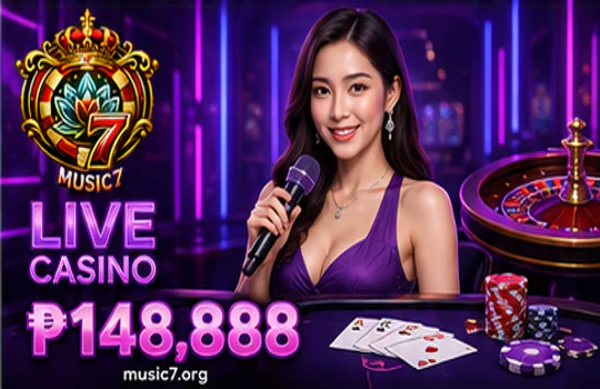 MUSIC live casino dealer table with limits timer and mobile controls