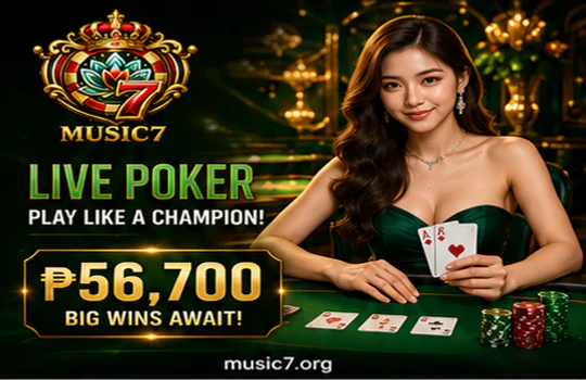 MUSIC live casino rules panel and table interaction interface
